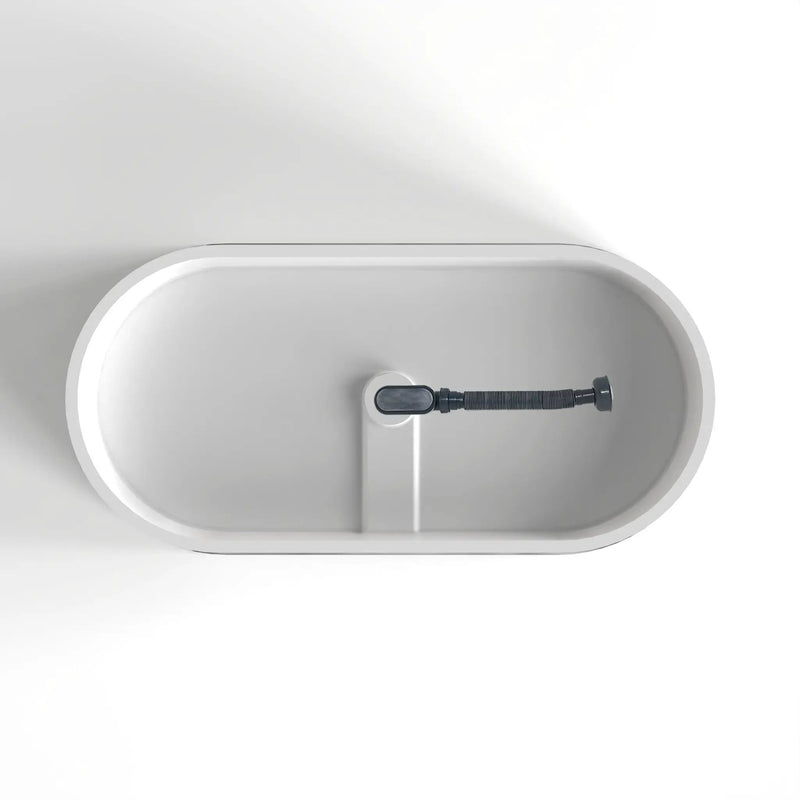 59 Inch Freestanding Solid Surface Soaking Bathtub by HouseOfZazla