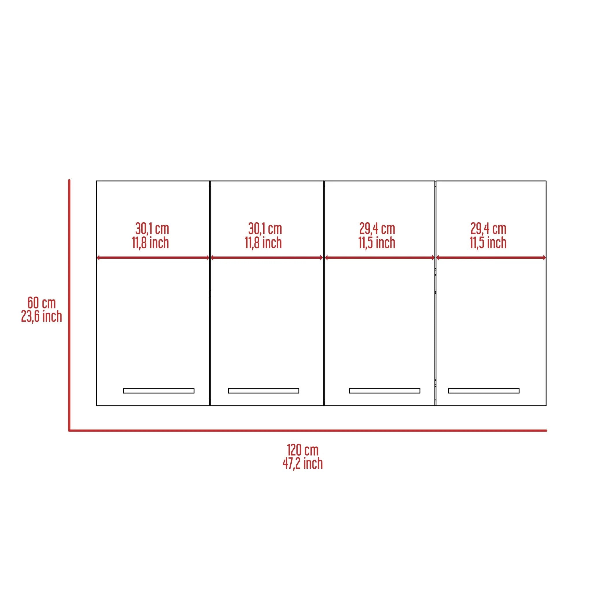 Wall Cabinet 24" H with Four Doors by HouseOfZazla