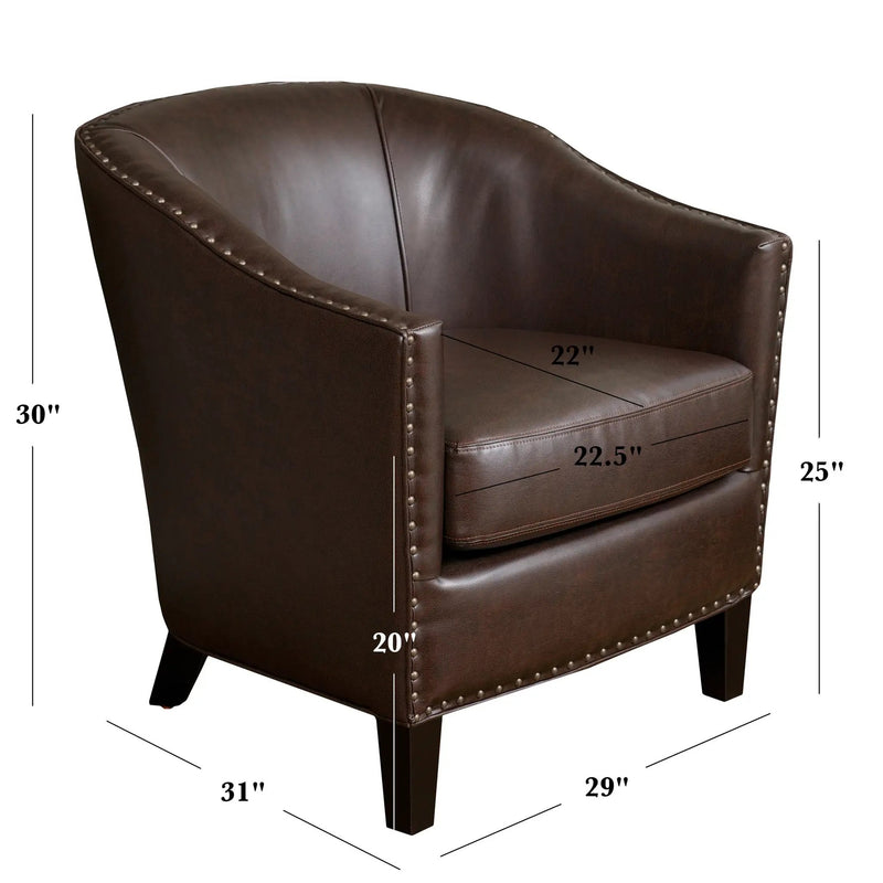 Brown Bonded Leather Club Chair by HouseOfZazla
