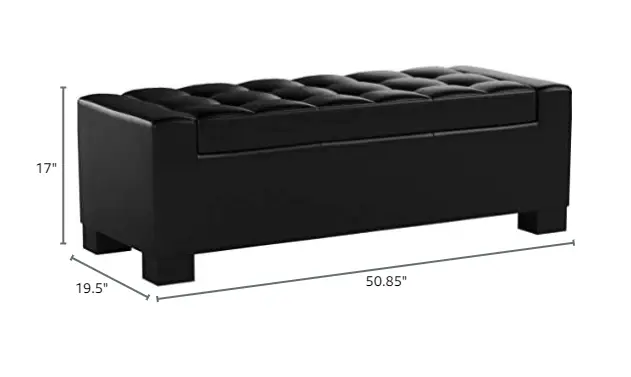 Large 51" Storage Ottoman, Tufted Storage Bench by HouseOfZazla