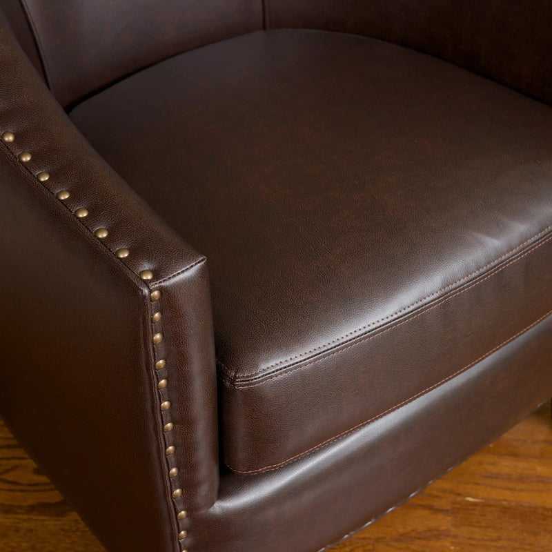 Brown Bonded Leather Club Chair by HouseOfZazla
