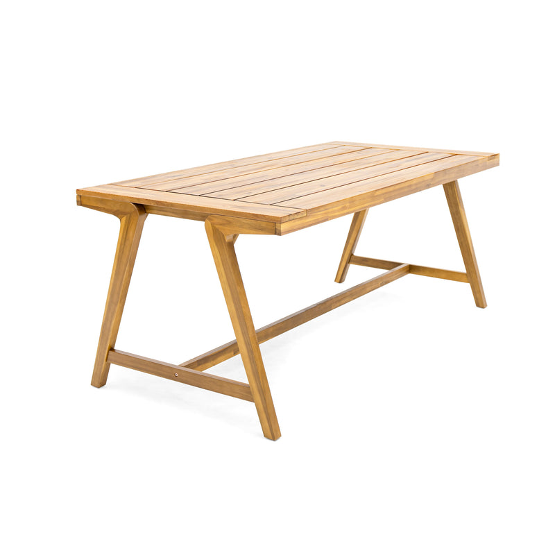 Modern Outdoor Dining Table with Acacia Wood and Teak Finish by HouseOfZazla