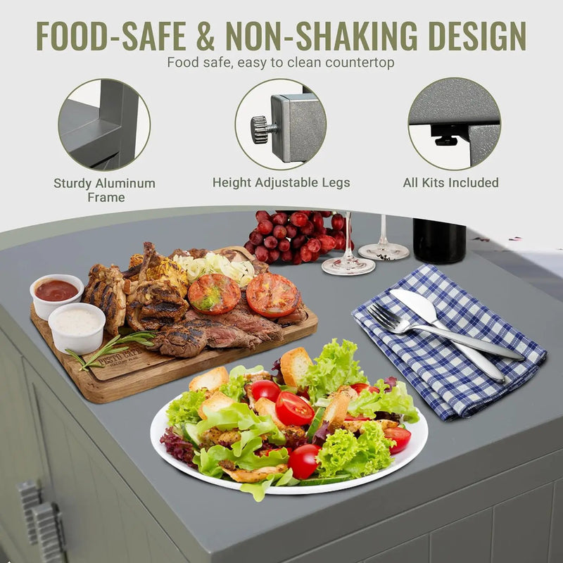 Outdoor Kitchen Island with Storage and Grill Table by HouseOfZazla
