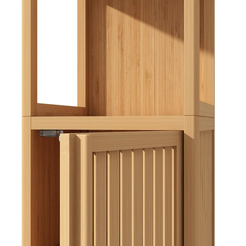 Large Capacity Multifunctional Bamboo Storage Cabinet by HouseOfZazla
