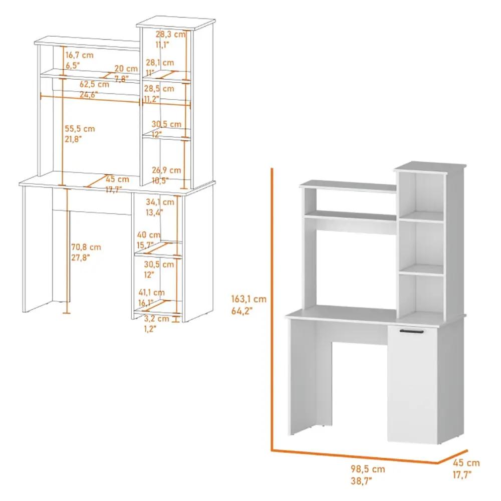 White 3-Tier Storage Shelves Computer Desk by HouseOfZazla