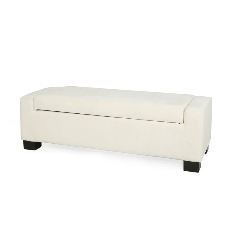 50" Ottoman Bench in Textured Fabric with Hidden Storage by HouseOfZazla