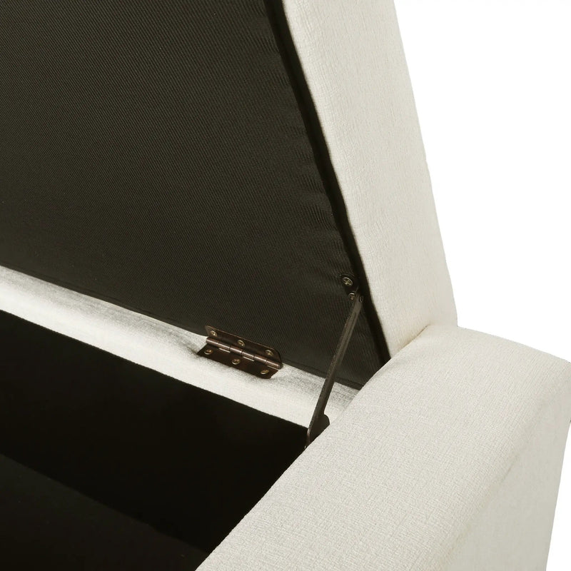50" Ottoman Bench in Textured Fabric with Hidden Storage by HouseOfZazla