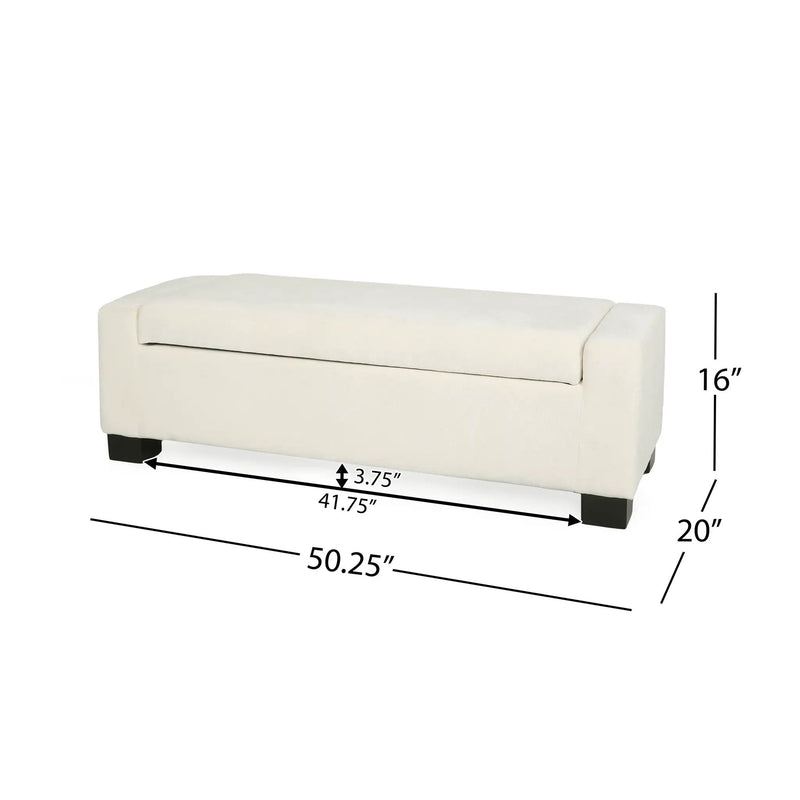 50" Ottoman Bench in Textured Fabric with Hidden Storage by HouseOfZazla
