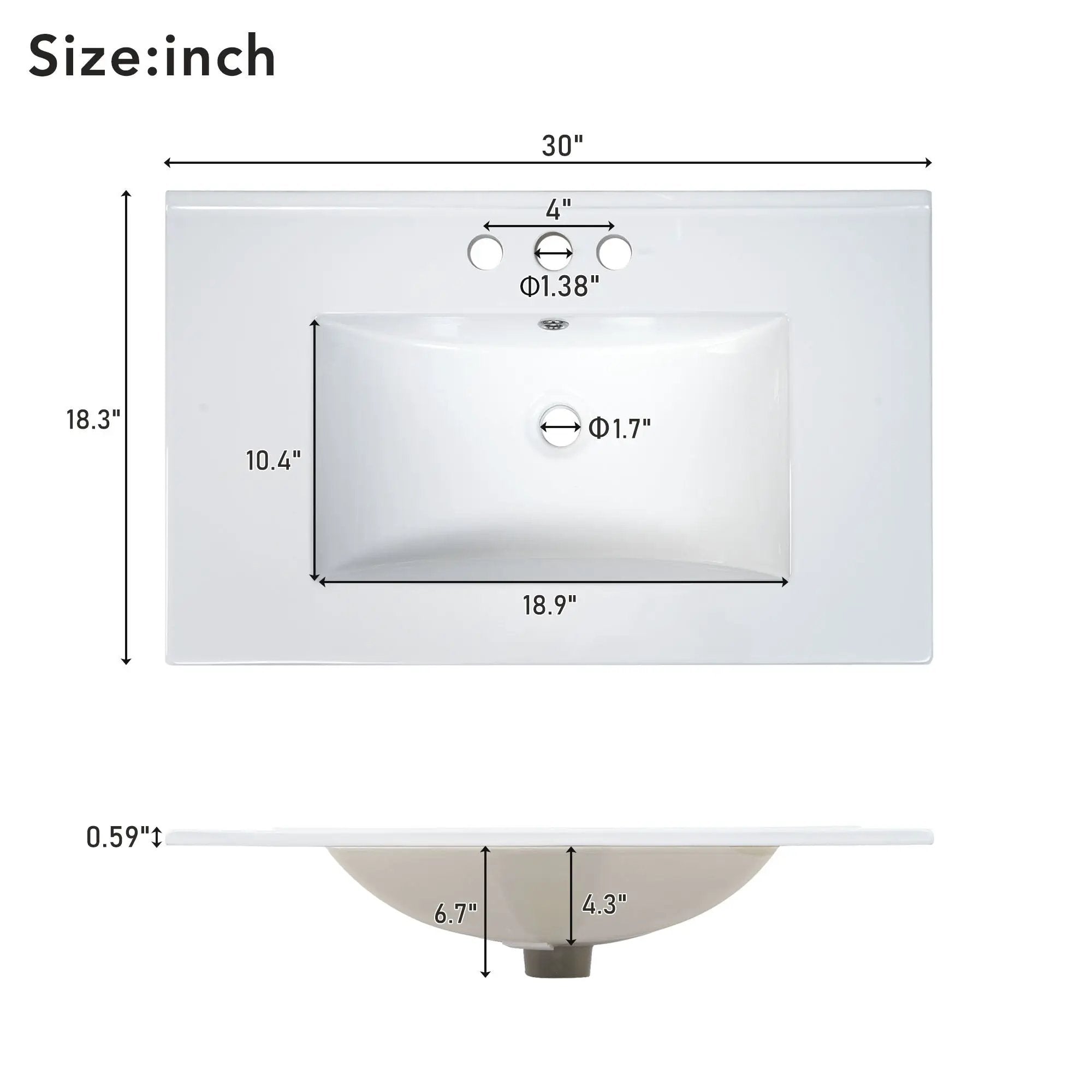 30" Bathroom Vanity with Sink Combo Set by HouseOfZazla
