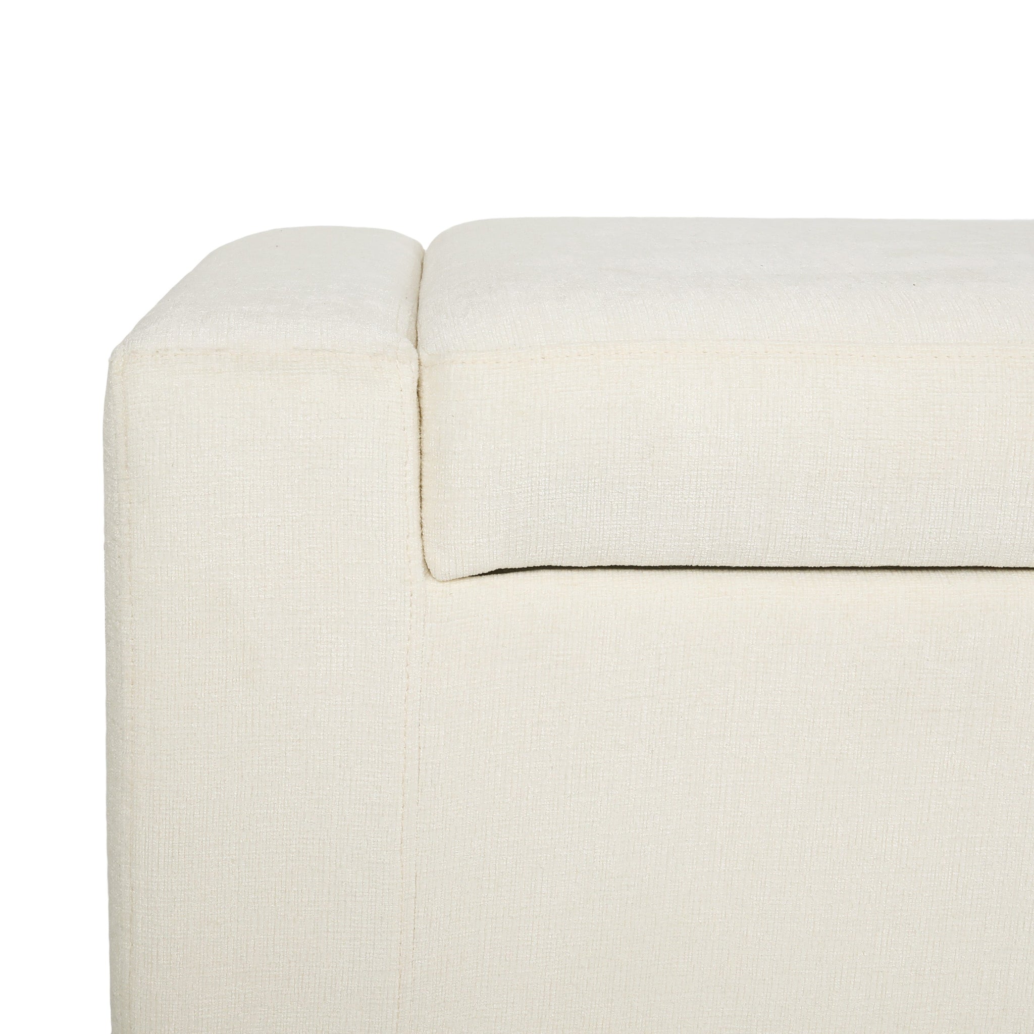 50" Ottoman Bench in Textured Fabric with Hidden Storage by HouseOfZazla