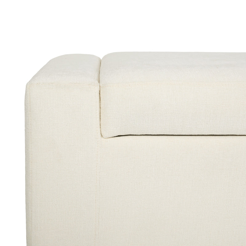 50" Ottoman Bench in Textured Fabric with Hidden Storage by HouseOfZazla