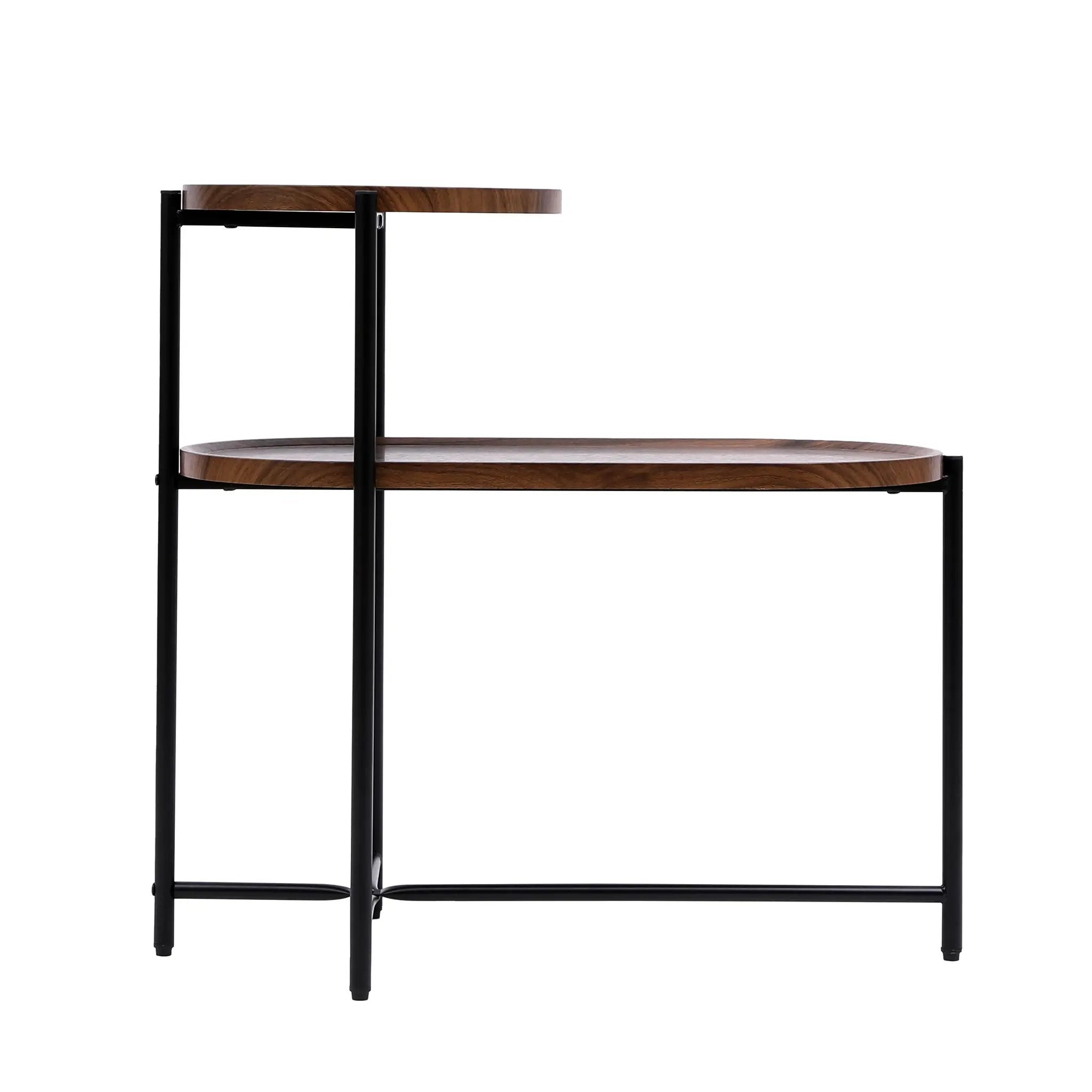 Small Coffee Tables 2-Tier Modern Sofa Side Table with Wood Storage Shelf by HouseOfZazla
