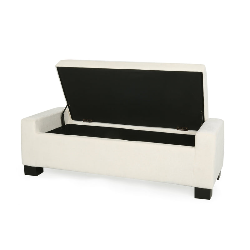 50" Ottoman Bench in Textured Fabric with Hidden Storage by HouseOfZazla