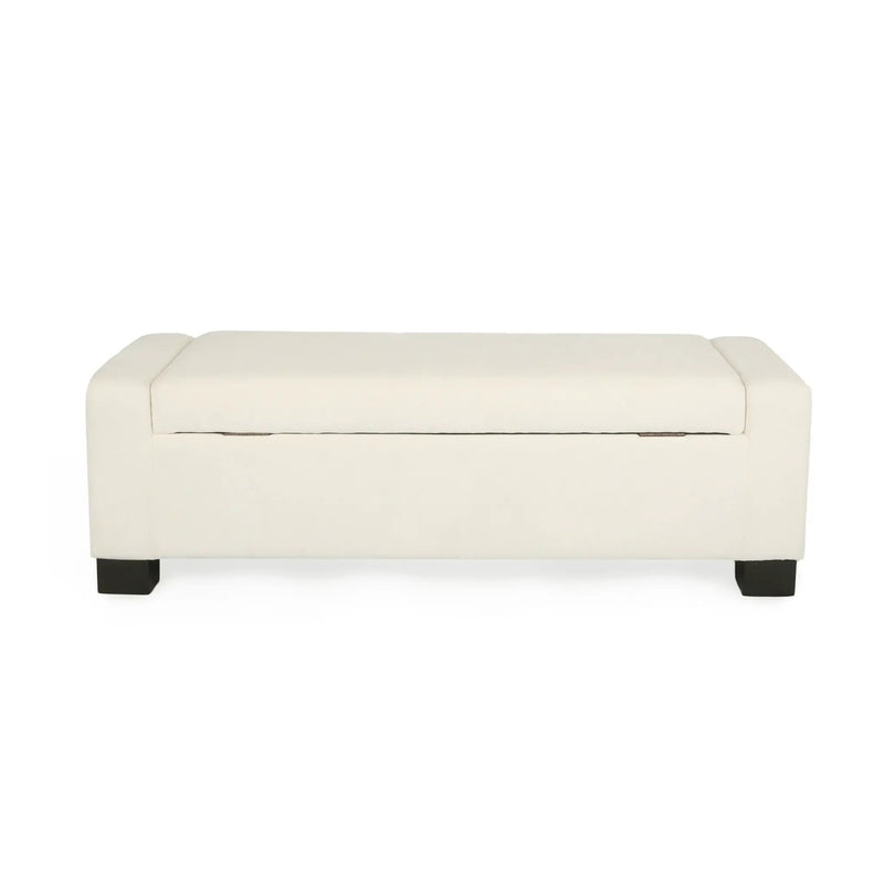 50" Ottoman Bench in Textured Fabric with Hidden Storage by HouseOfZazla