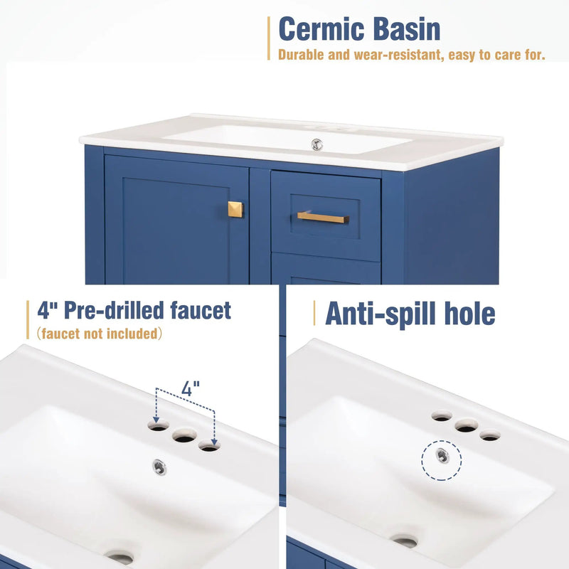 30" Bathroom Vanity with Sink Combo Set by HouseOfZazla