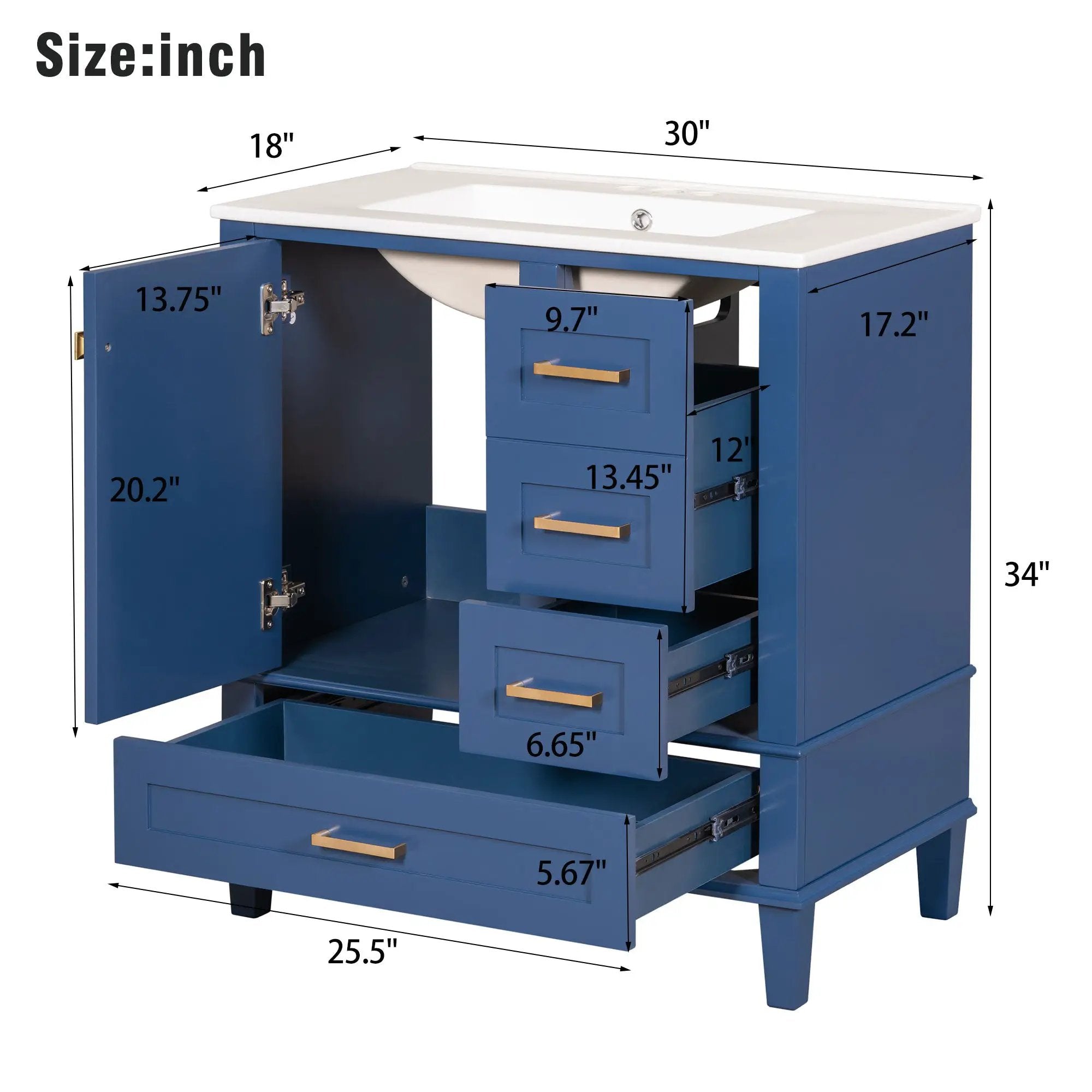 30" Bathroom Vanity with Sink Combo Set by HouseOfZazla