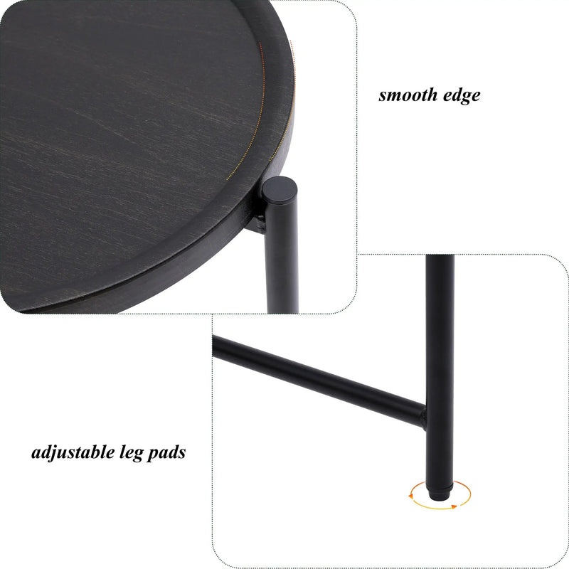 Round Coffee Table with Storage Tray by HouseOfZazla