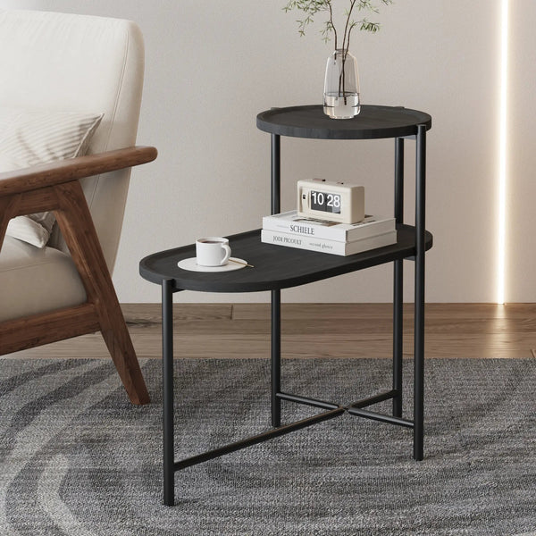 Round Coffee Table with Storage Tray