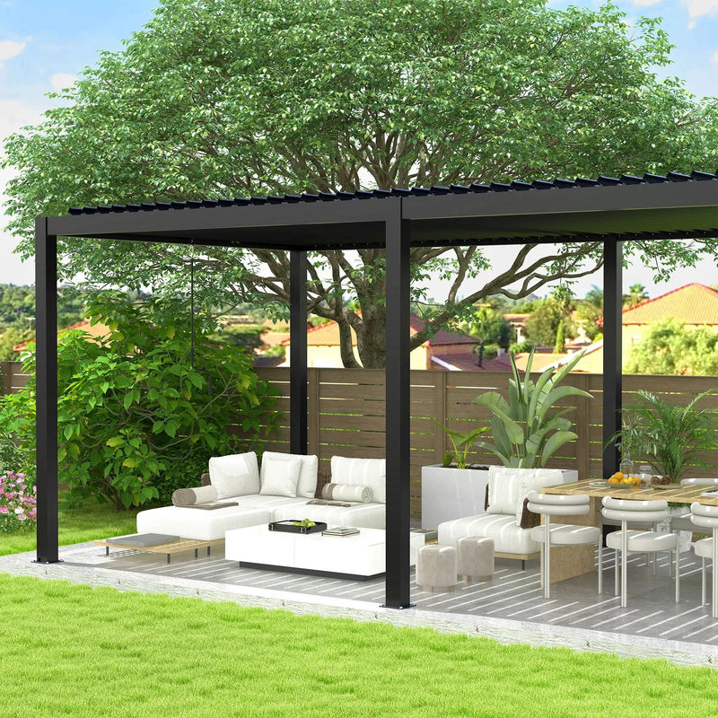 8640E Louver Pergola 10x19ft Aluminum Frame & Steel Louvers by HouseOfZazla