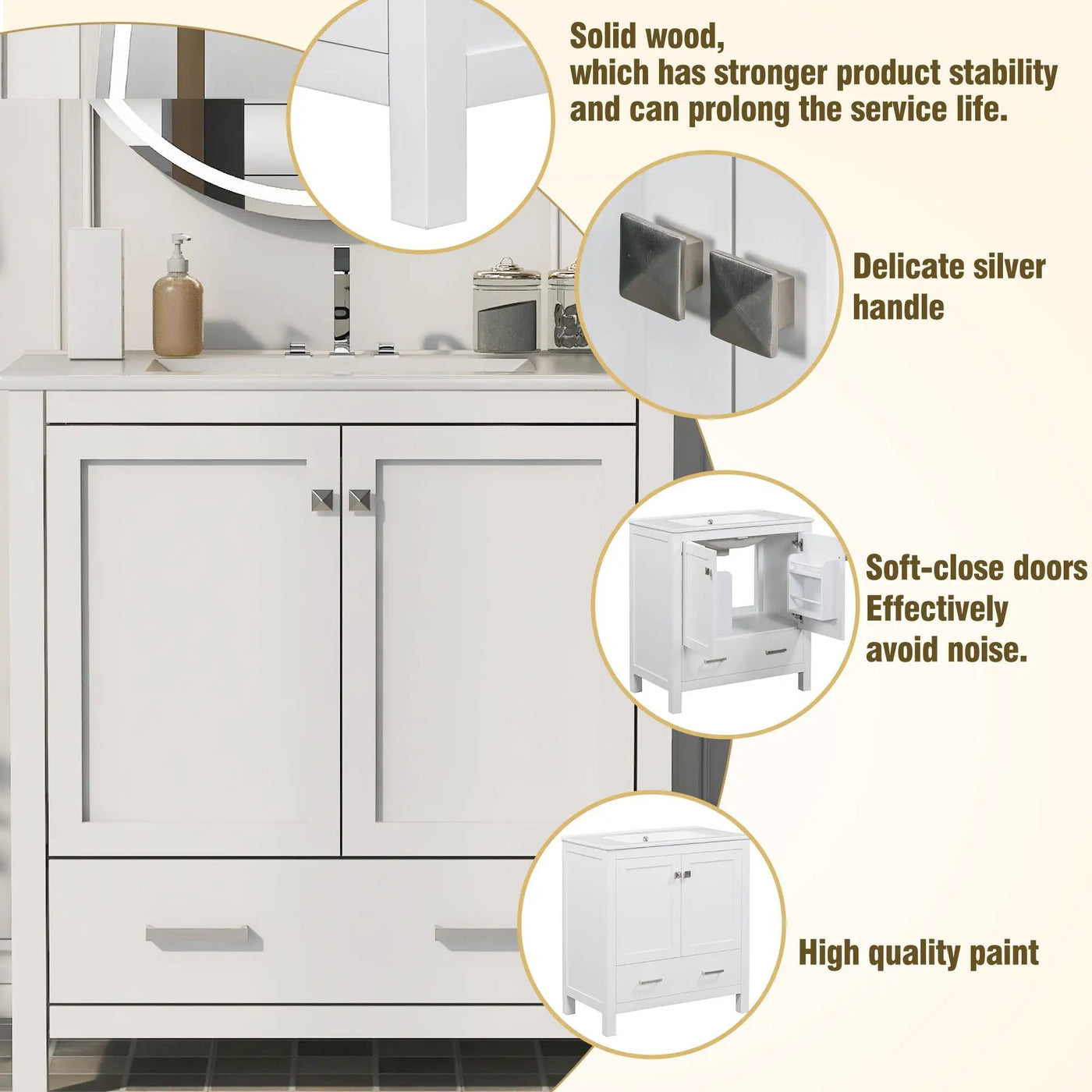 60" White Bathroom Vanity Set by HouseOfZazla