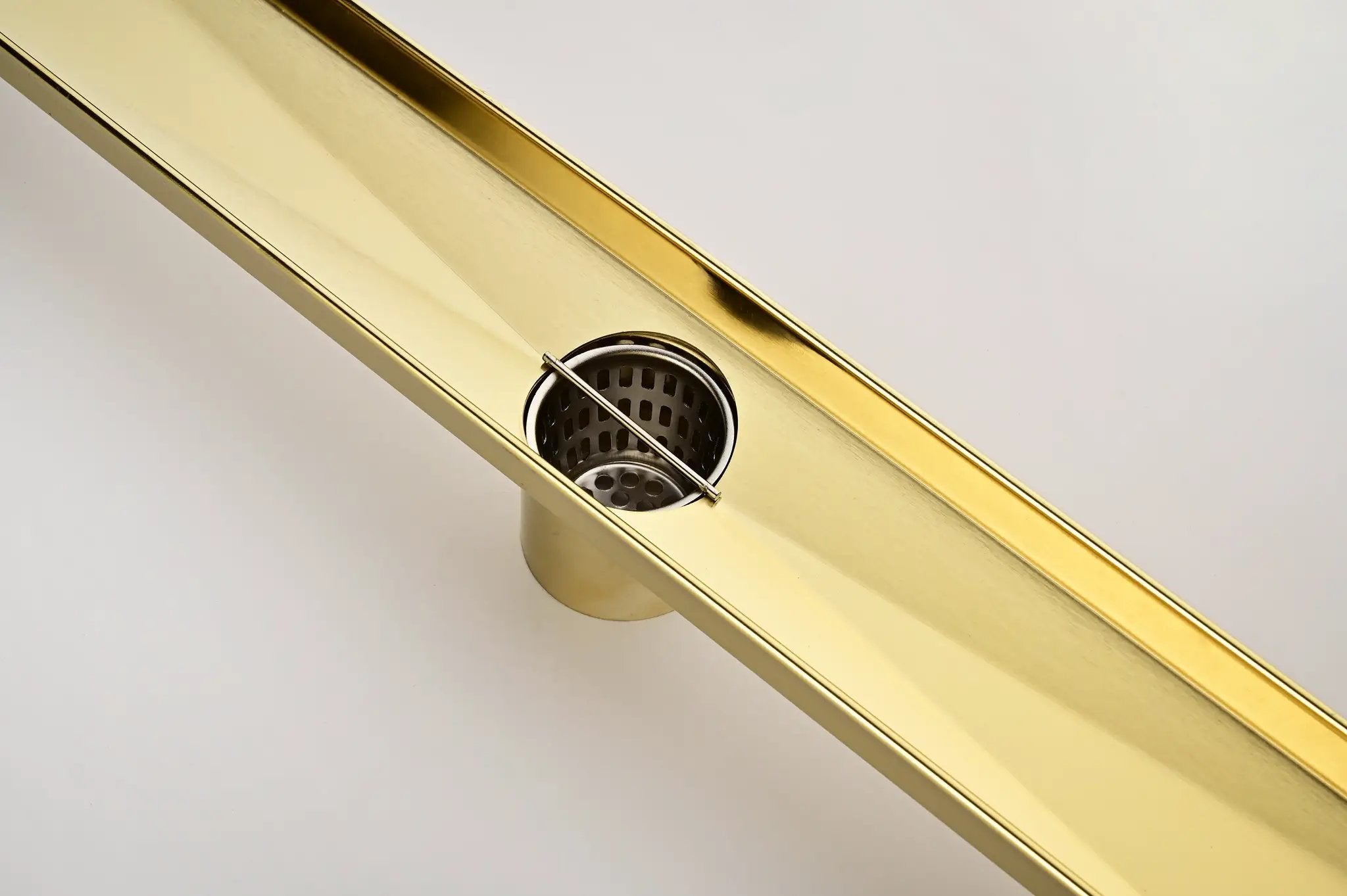 24 Inches Linear Shower Drain with Removable Quadrato Pattern Grate by HouseOfZazla