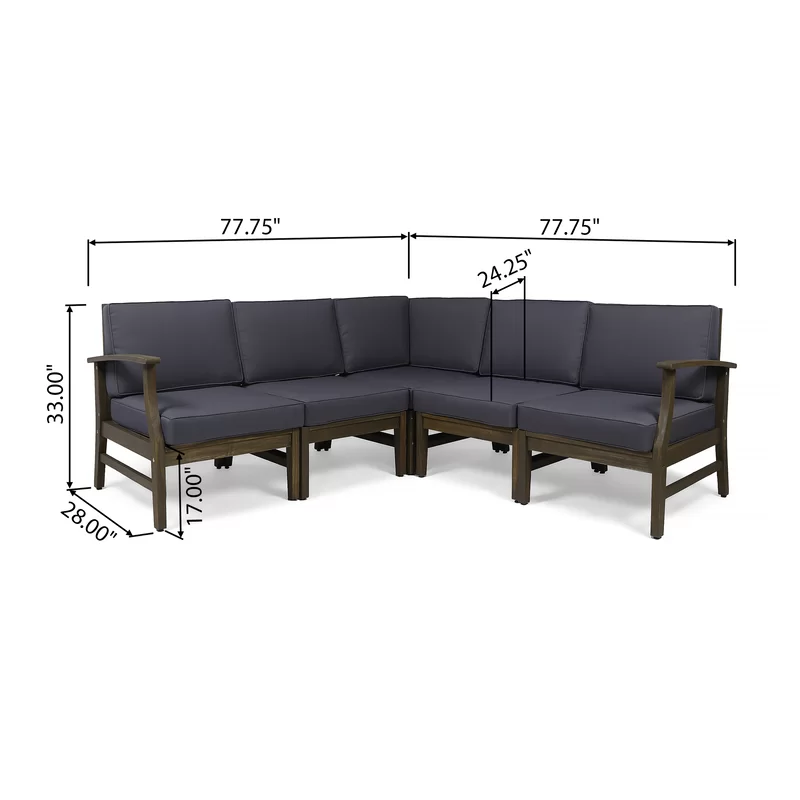 PERLA 5-Pcs Sofa Set, Dark by HouseOfZazla