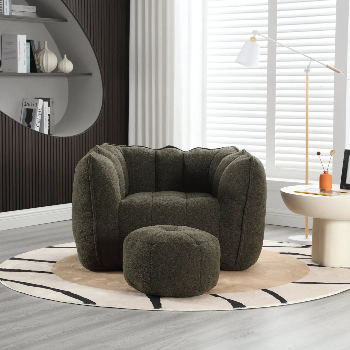 Soft Bean Bag Chair with Footstool by HouseOfZazla