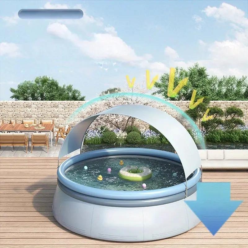 141.73in x 29.92in Outdoor Inflatable Swimming Pool by HouseOfZazla