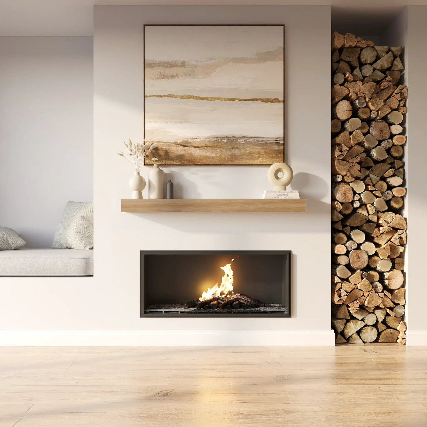 Classic Paulownia Wood Fireplace Mantel Shelf by Dogberrycollections