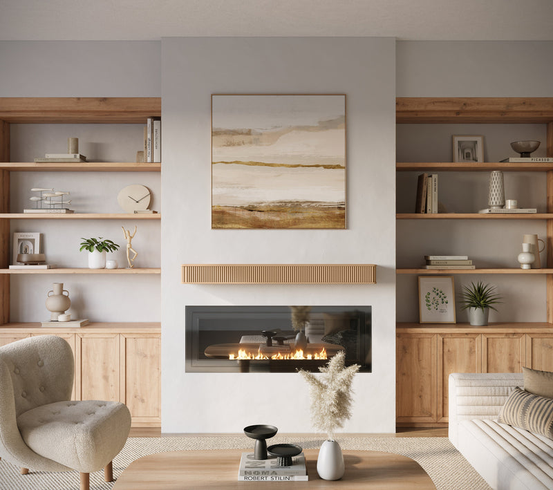 Fluted Fireplace Mantel Shelf – Real Wood by Dogberrycollections