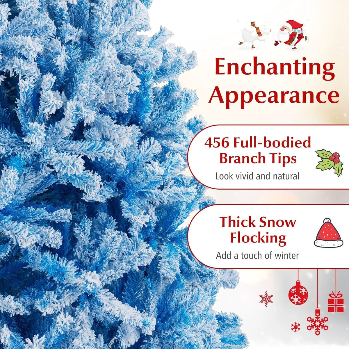 2025 New Artificial Christmas Tree with 456 Branch Tips and Folding Metal Stand, photo 15 of 32