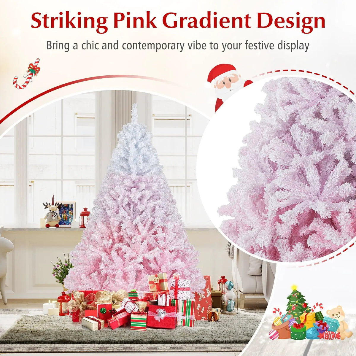 2025 New Artificial Christmas Tree with Folding Metal Stand and 456 Branch Tips, photo 9 of 32
