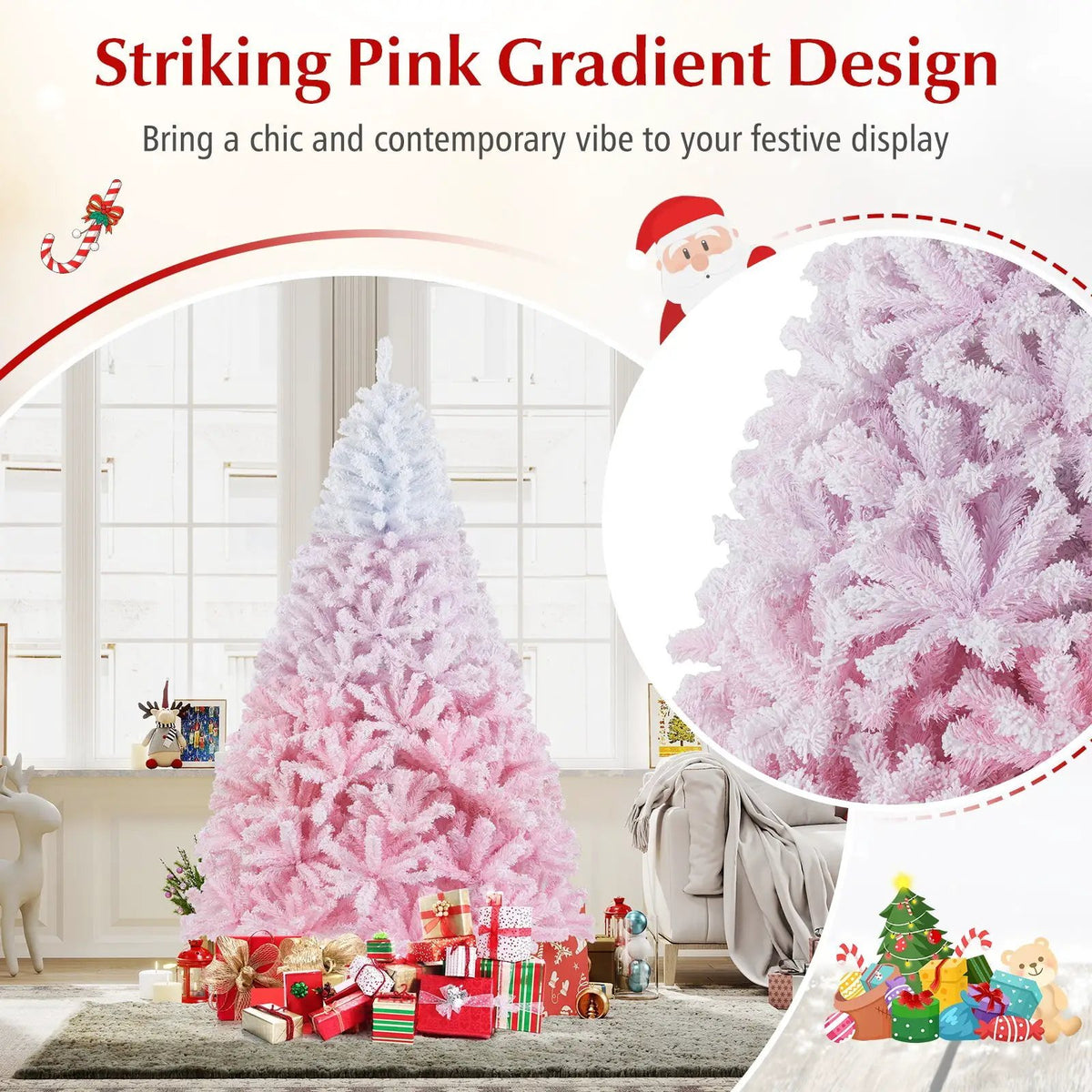 2025 New Artificial Christmas Tree with Folding Metal Stand and 456 Branch Tips, photo 11 of 32
