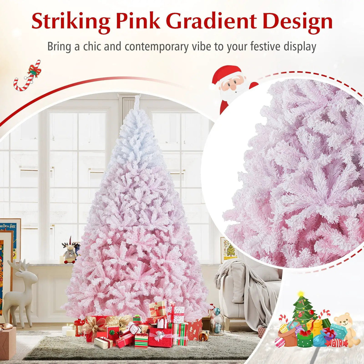 2025 New Artificial Christmas Tree with Folding Metal Stand and 456 Branch Tips, photo 10 of 32