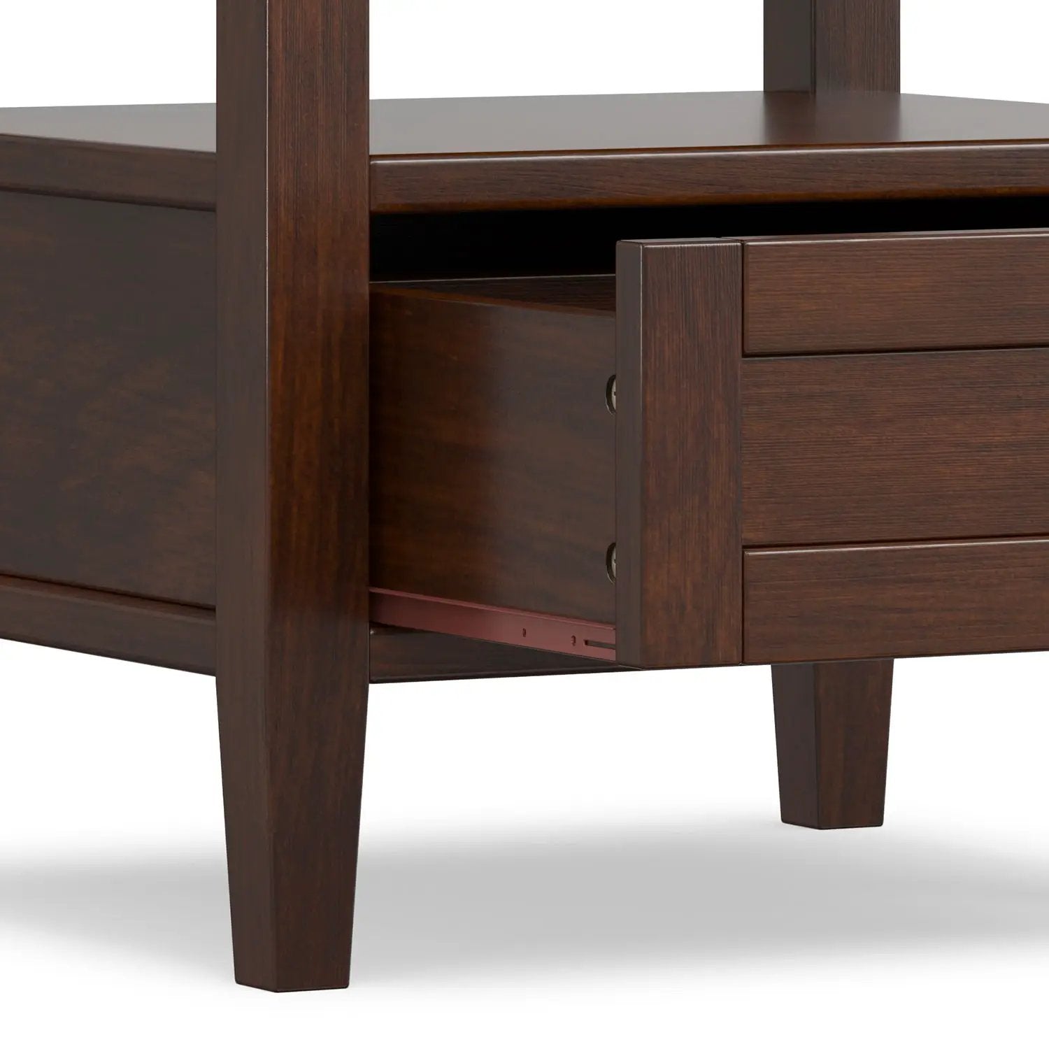 Warm Shaker - End Table With Smooth Drawer Storage - Brown by HouseOfZazla