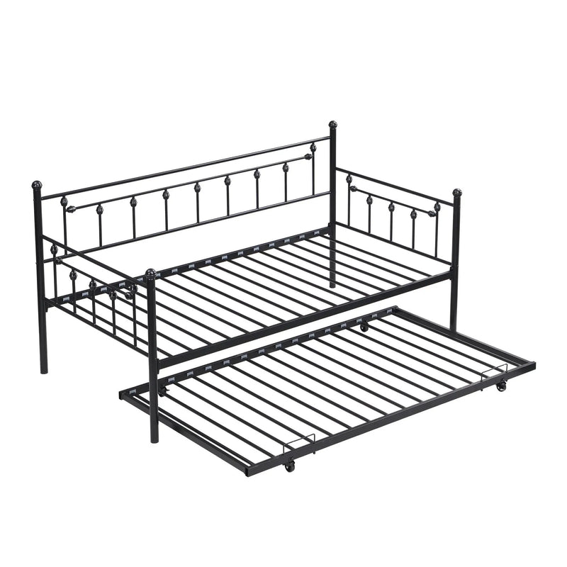 Twin Daybed With Trundle - Black by HouseOfZazla