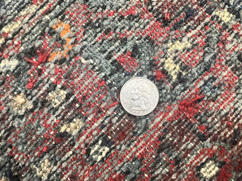 Antique Persian Tribal Rug 4x7, Wool Handmade 1920s Carpet, Red Blue, Persian Hamadan Rug by Jewel Rugs