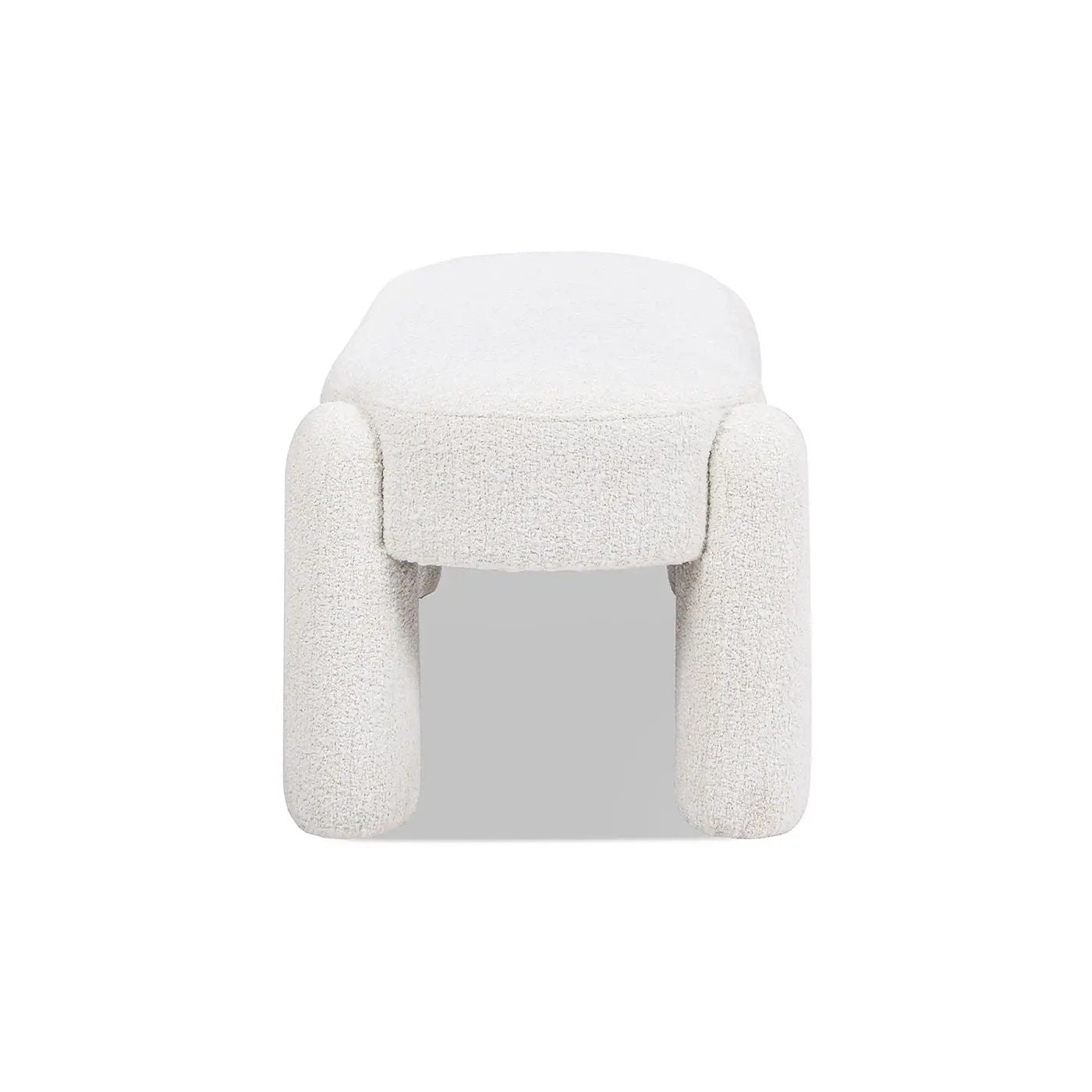 Hugo - Oval Fully Upholstered Bench - Milk Cream White by HouseOfZazla