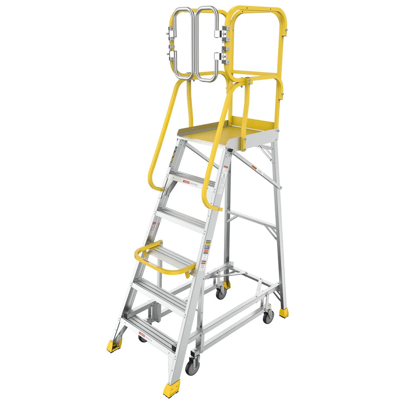 6 Step 375lbs Aluminum Rolling Platform Ladder by HouseOfZazla