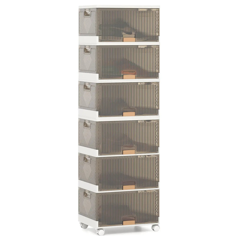 3/4/5/6-Cube Stackable Storage Bins with Detachable Wheels by DirectDeals
