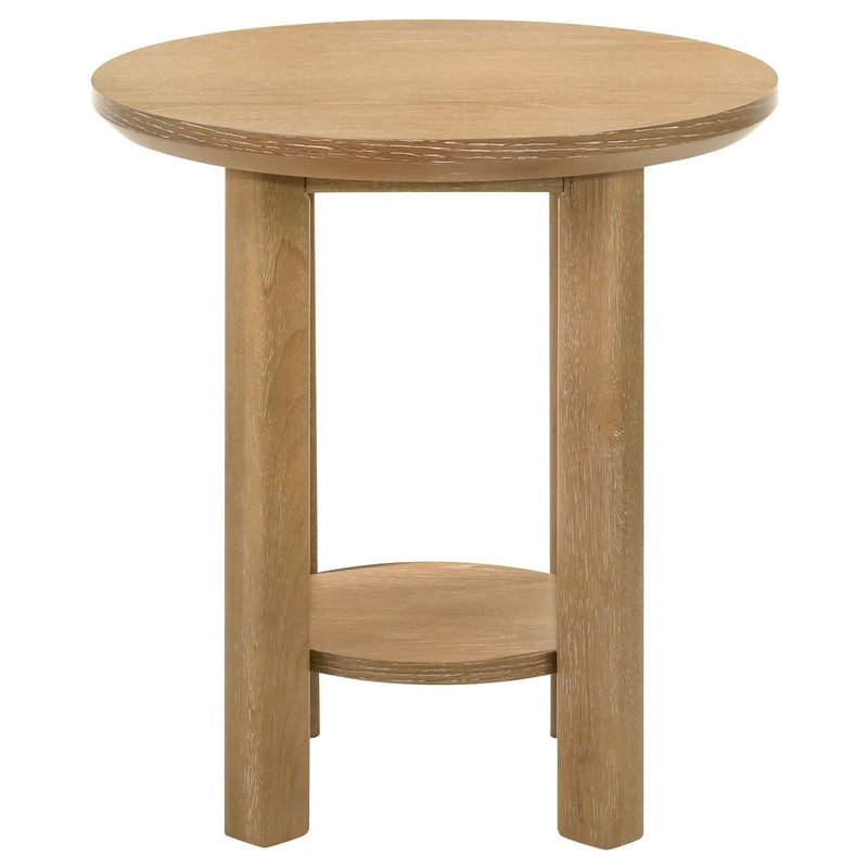 Ottowa 3-piece Round Wood Coffee Table Set Light Oak by Unique Piece Furniture