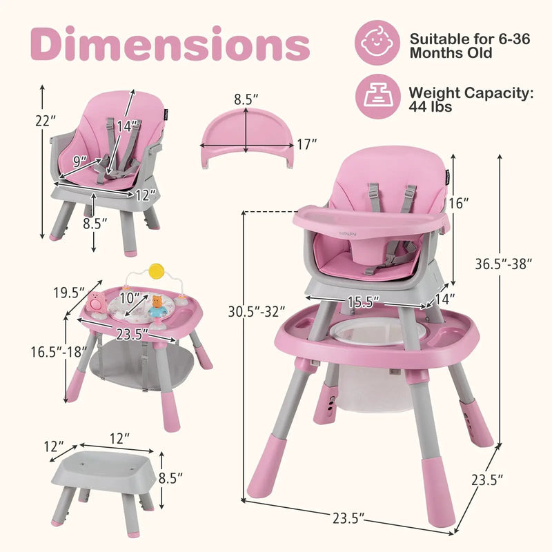 16-in-1 Baby High Chair with Activity Center and Booster Seat for Babies and Toddlers by DirectDeals