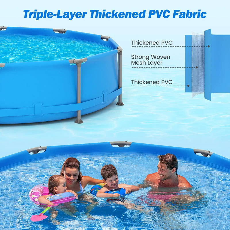 690/978/1158/1617 Gal Outdoor Family Swimming Pool with Metal Frame by DirectDeals