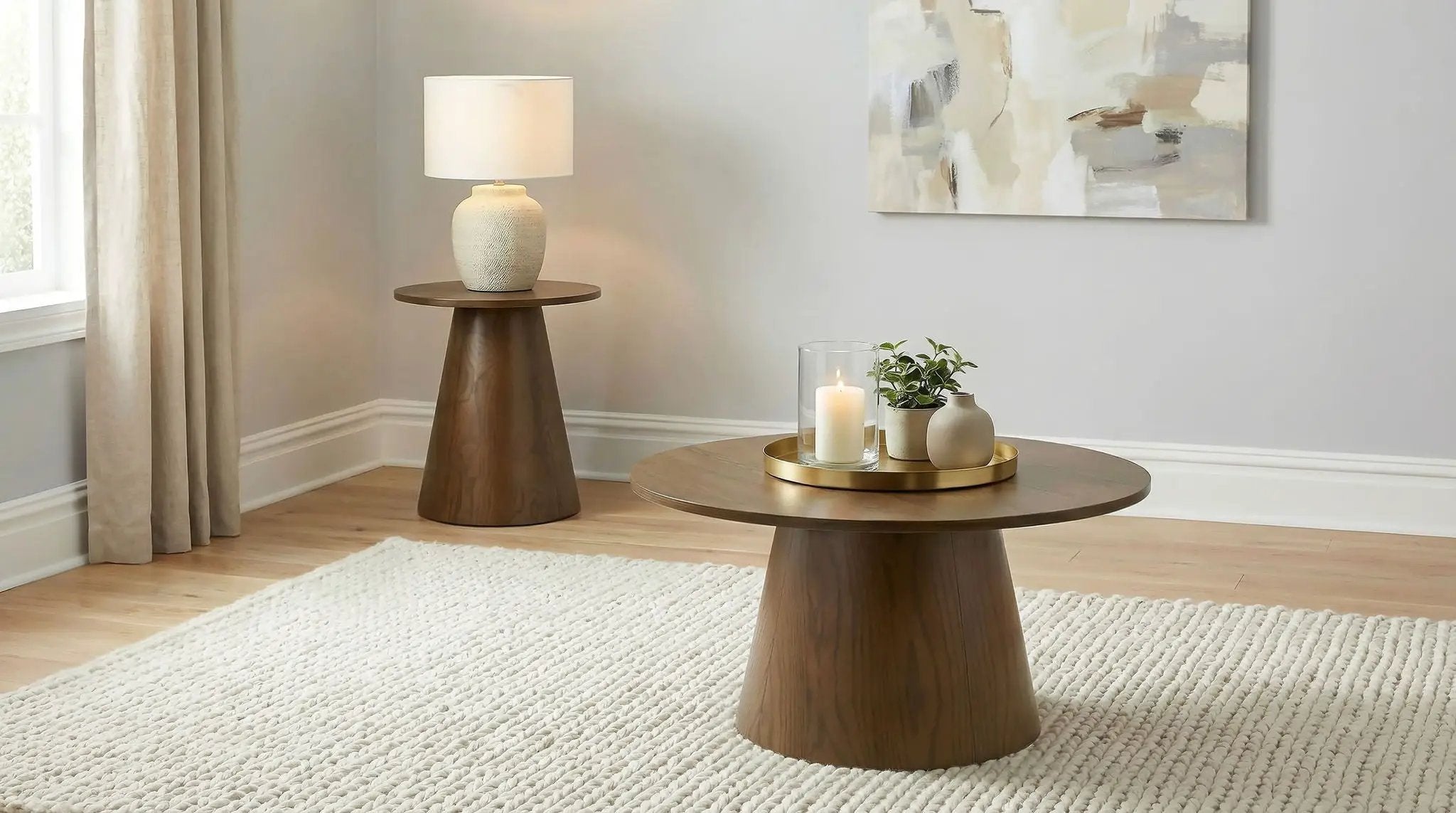 Franklin 36-inch Round Pedestal Coffee Table Dark Brown by Unique Piece Furniture