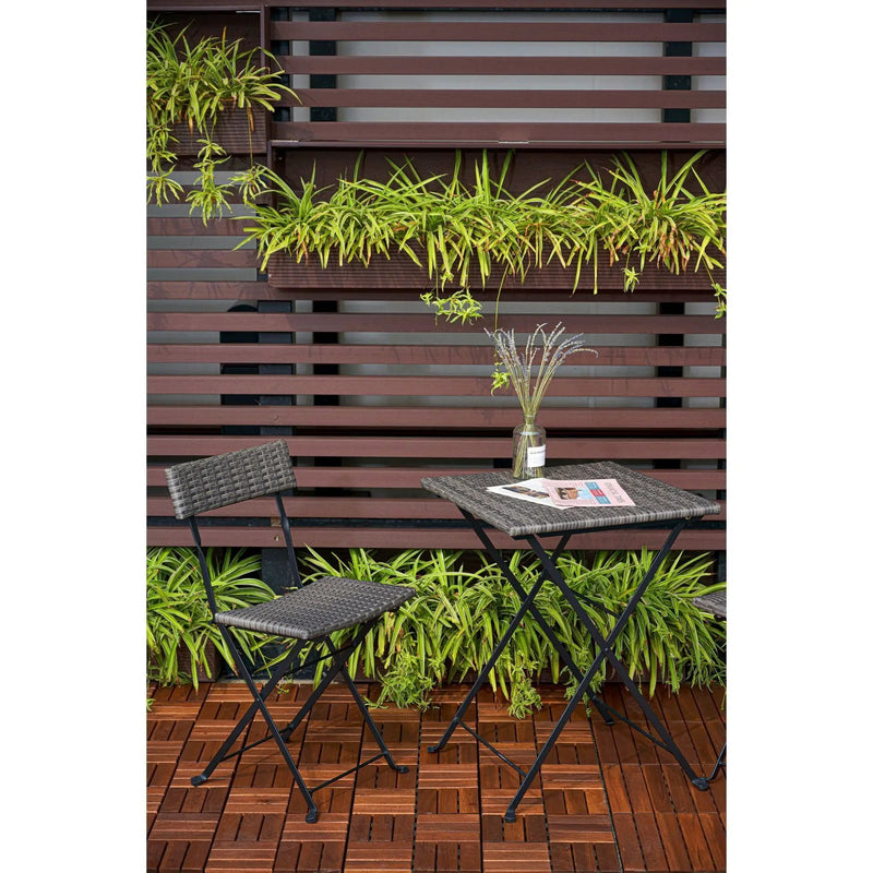 Interlocking Deck Tiles Checker Pattern, Square Acacia Hardwood Outdoor Flooring For Patio, Bancony, Pool Side by HouseOfZazla