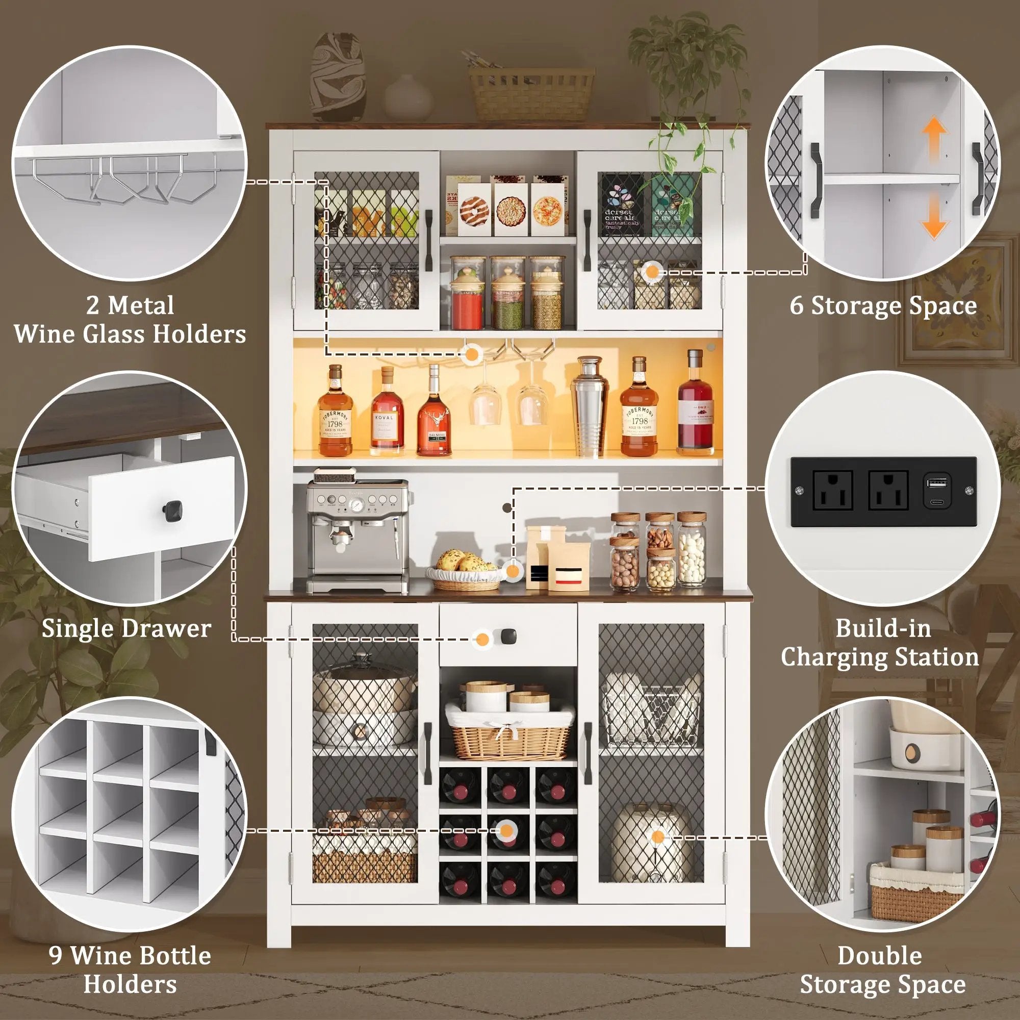 70.9" Kitchen Pantry Storage Cabinet by HouseOfZazla