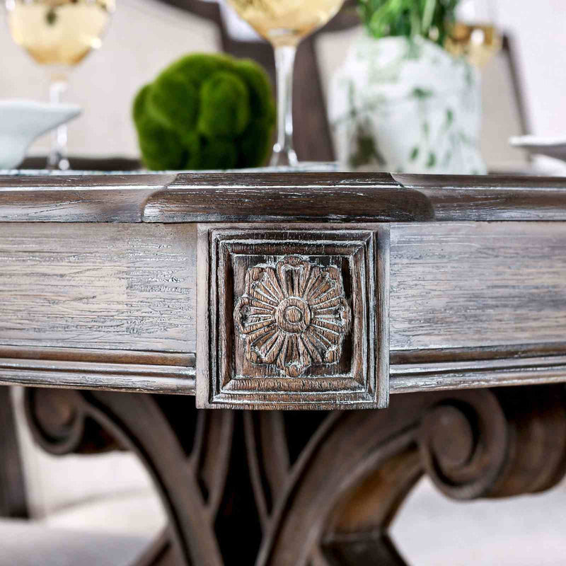 Dining Table With Expandable Leaf And Trestle Base Dining Room - Natural / Rustic by Unique Piece Furniture