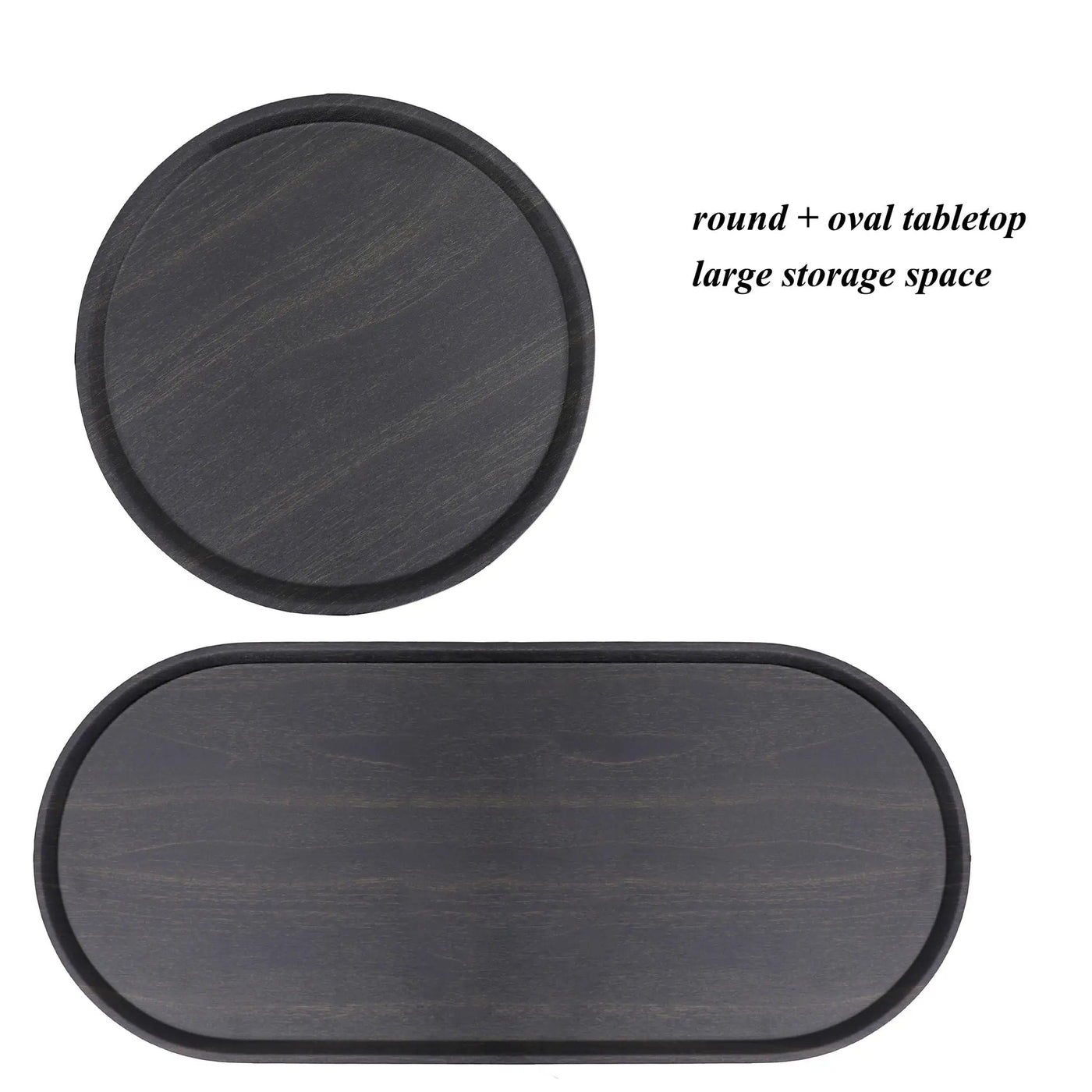 Round Coffee Table With Storage Tray 2 Tier Oval End Tables Wooden Small Side Table For Living Room by Unique Piece Furniture