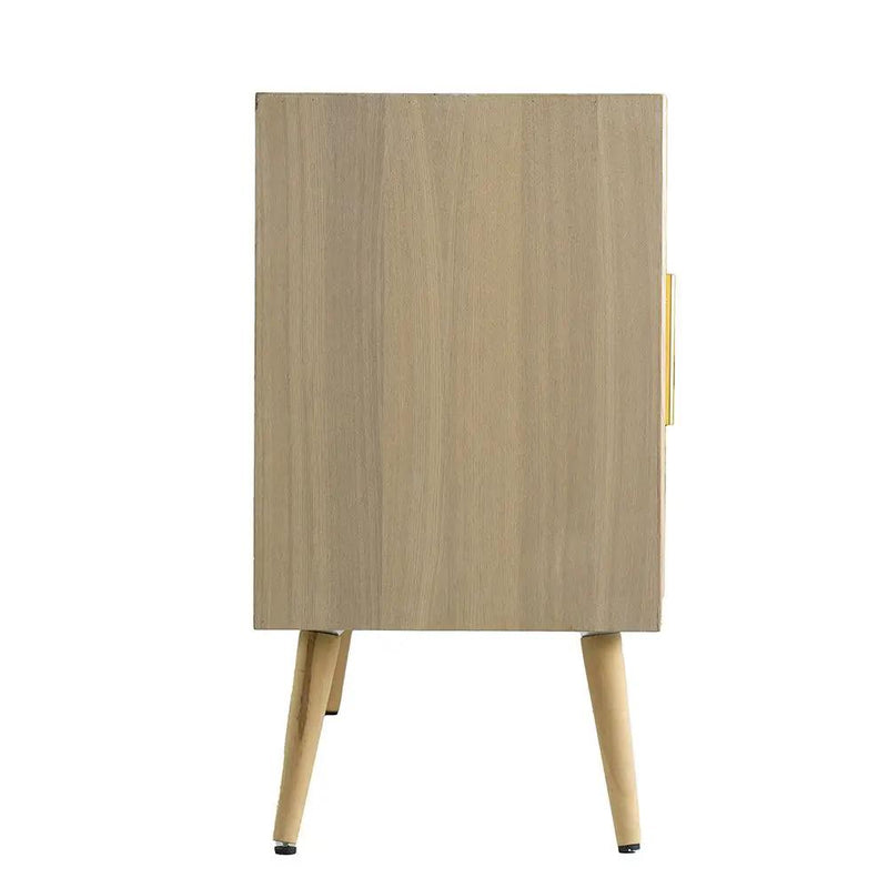 Wooden Accent TV Cabinet With 3 Doors - Brown by Unique Piece Furniture
