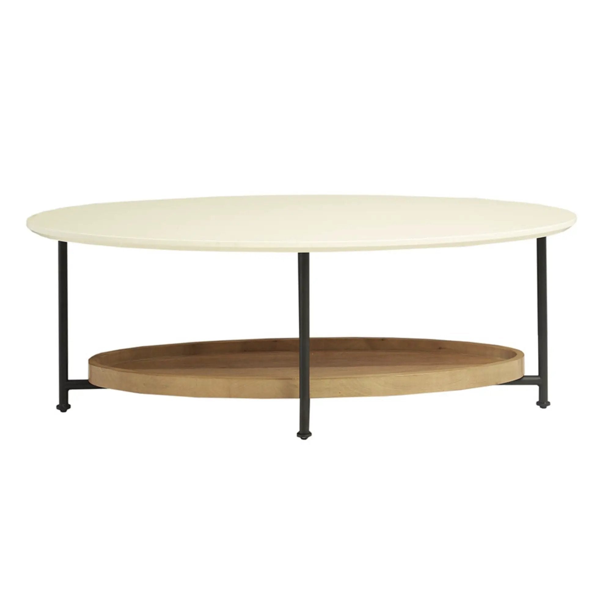 Oval Coffee Table - White / Natural by HouseOfZazla